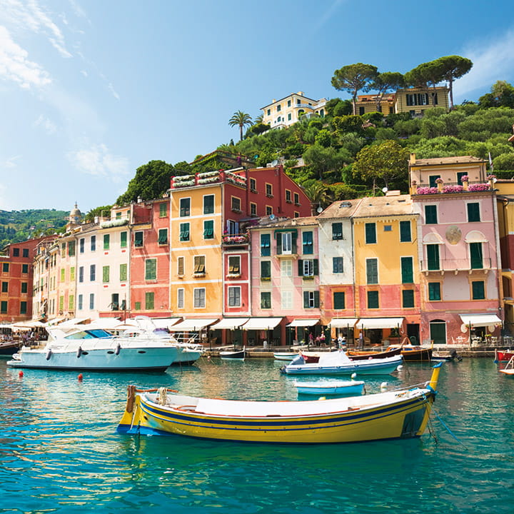 Portofino nestles on the Italian Riviera